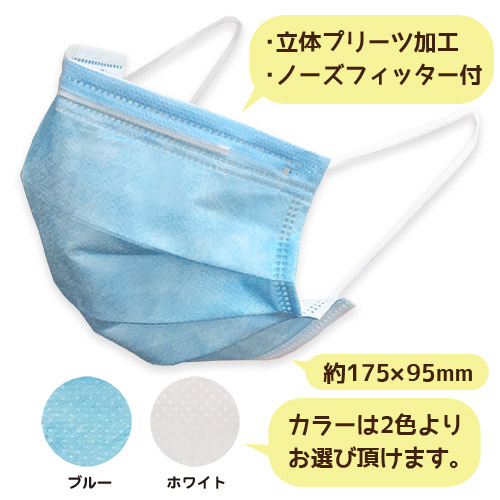 不織布3層サージカルマスク FACE MASK(BFE95%以上)