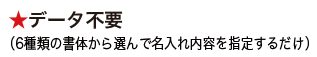 ★データ不要(6種類の書体から選んで名入れ内容を指定するだけ)